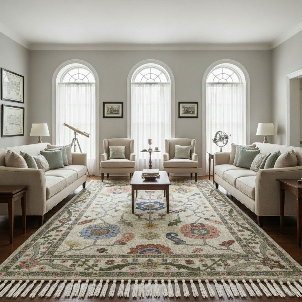 AVELANIS - Hand Knotted Oushak Carpet